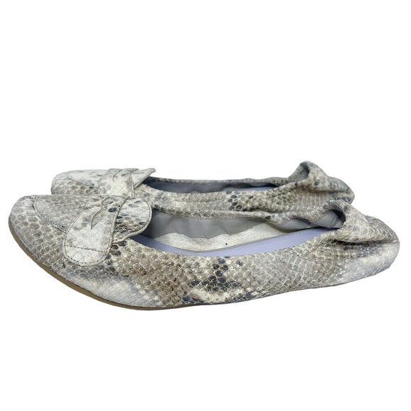 Delman Snakeskin Snake Print Ballet Flats Leather Loafers Women's Size 8.5 - Picture 3 of 7